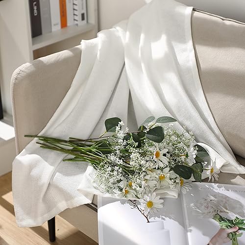 Miniatura 4 de Ysleen 48 piezas de flores artificiales de plástico para el aliento del bebé, gypsophila sintética, arreglo floral, arreglo para el aliento del