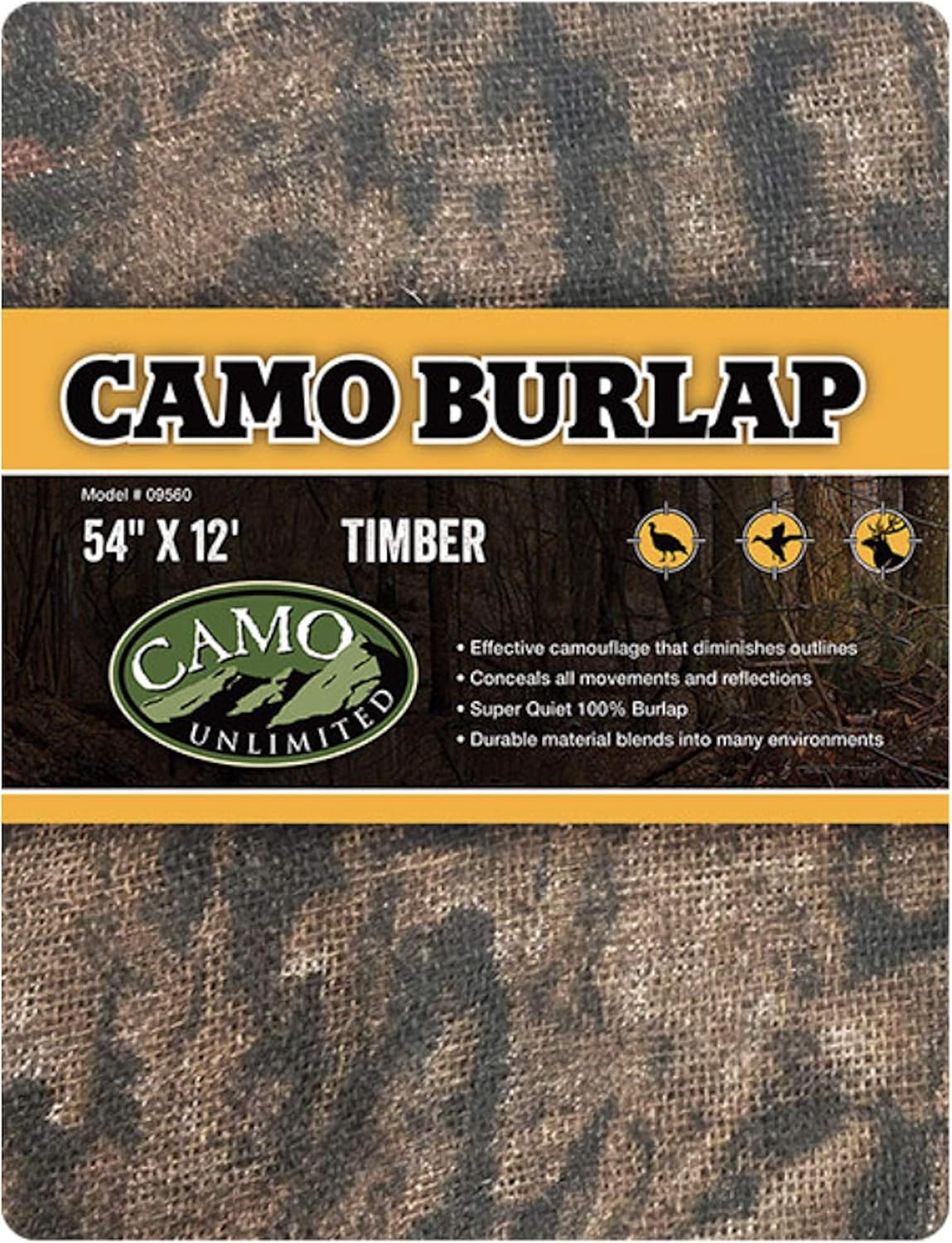CamoSystems Heavy Duty Burlap Camouflage Hunting Net, 4.5 x 12 FT