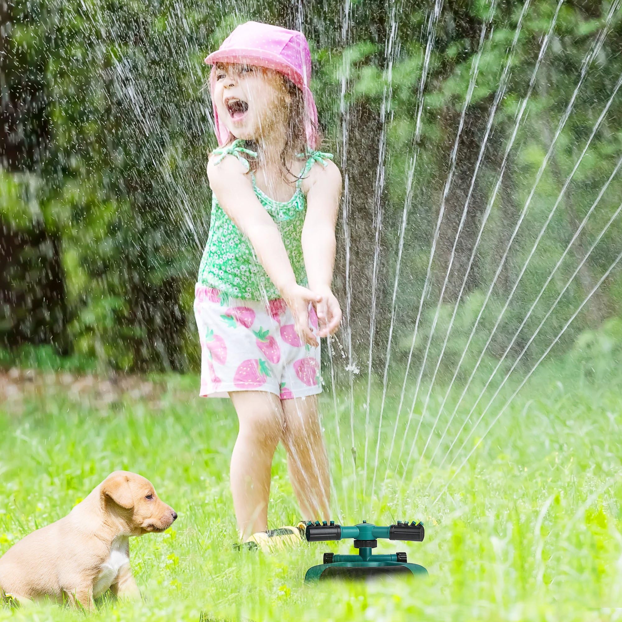 HonPaul Lawn Sprinkler,Impact Sprinker, 360 Degree Rotating Sprinkler Irrigation System, Used for Garden, Lawn Outdoor Automatic Sprinkler, Oscillating Rotary High Impact Sprinkler System,Sprinklers