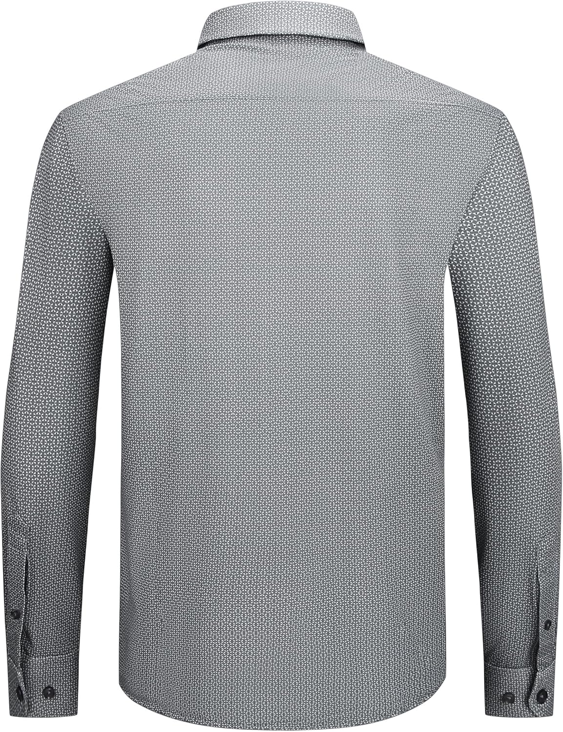 Esabel.C Men's Print Button Down Shirts High Stretch Long Sleeve Breathable Regular Fit Easy Care Knit Dress Shirts for Men - Image 2