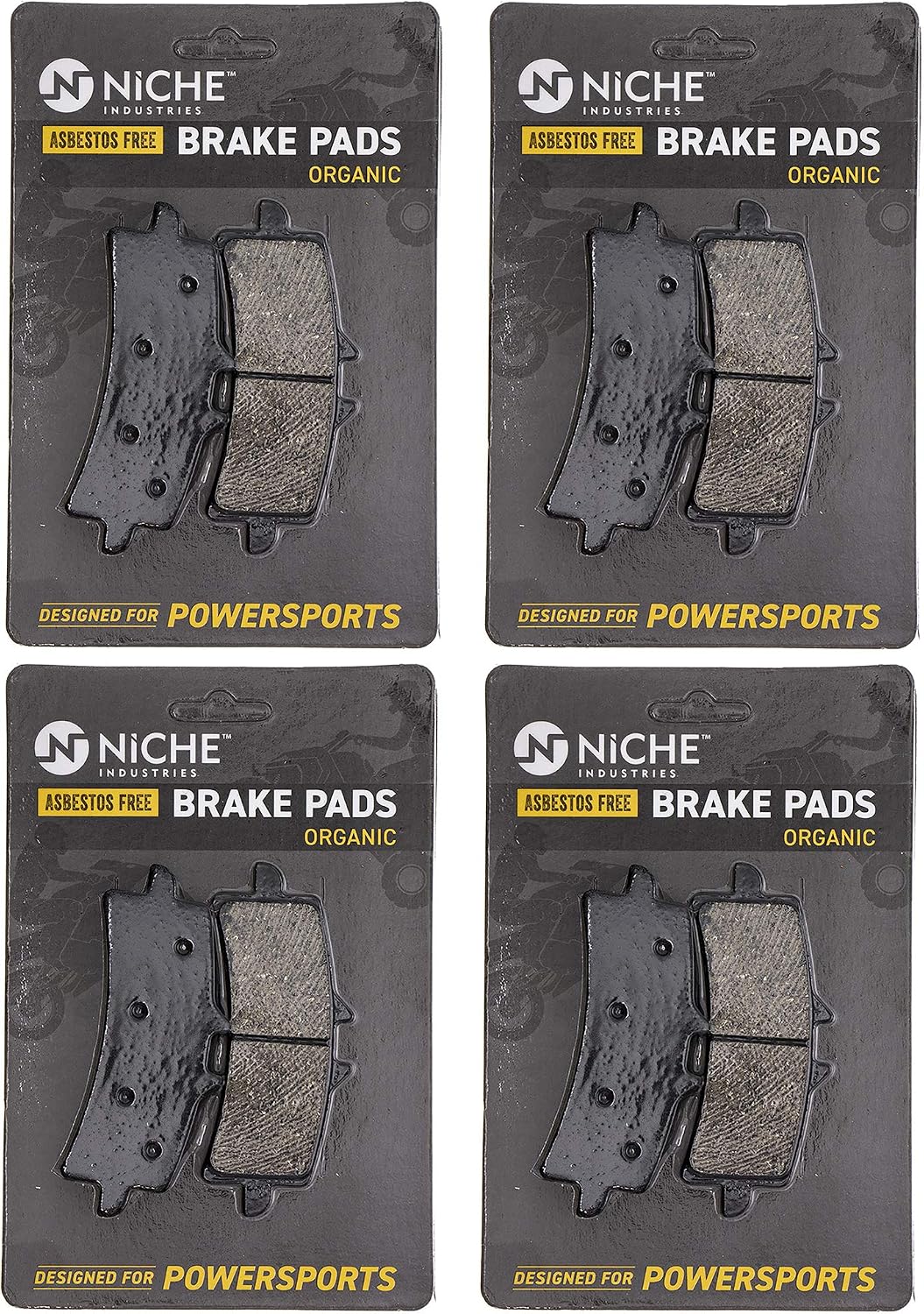 NICHE Brake Pad Set for Suzuki GSXR600 GSXR750 Hayabusa Kawasaki Ninja ZX10R Ducati 1098 Front Organic 4 Pack