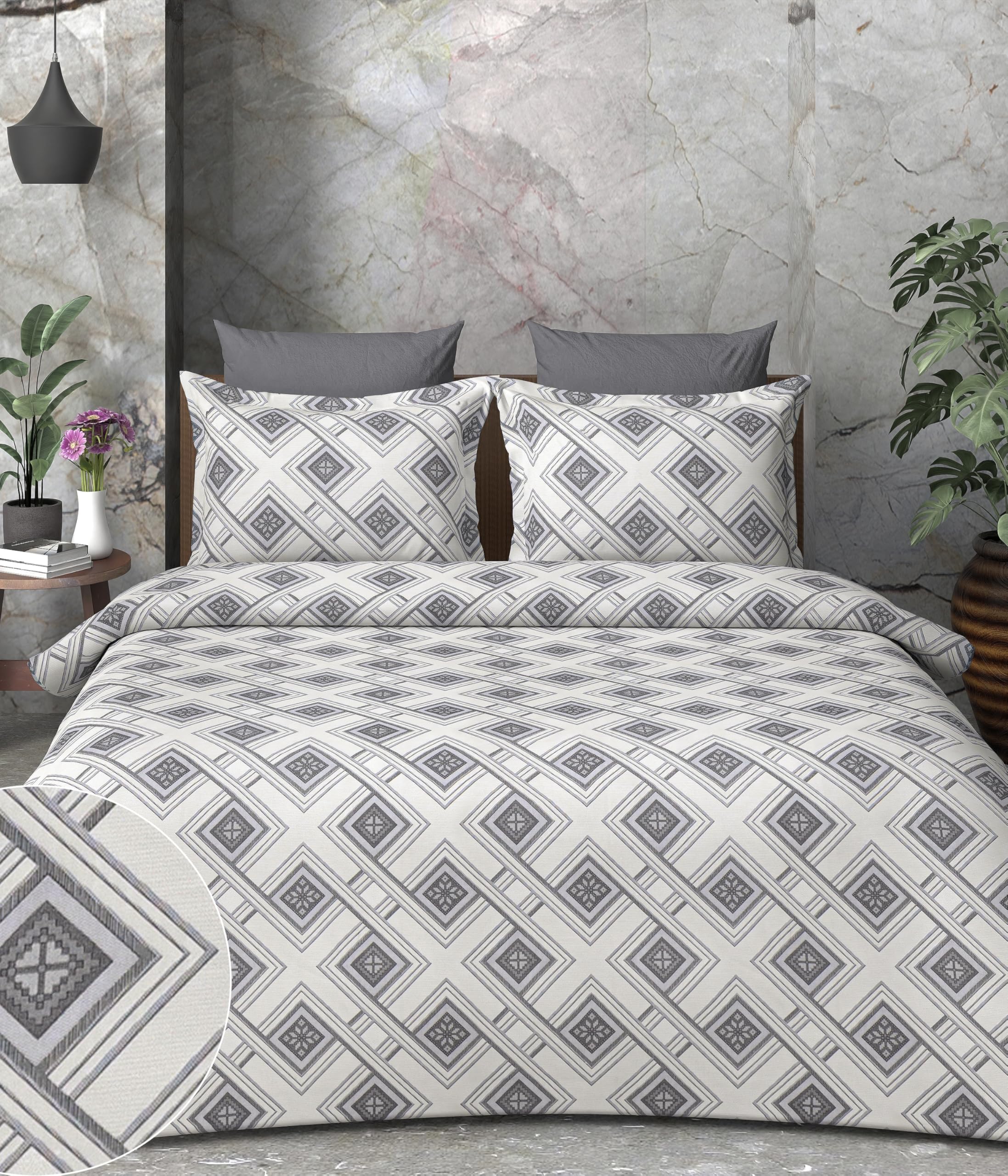 TANISHA HOME DECOR 120 x 120 Inches 100% Pure Cotton Super King Size Bedsheet, 210 TC, 10 Feet by 10 Feet Bedsheet for Super King Size XXXL Bed with 2 Pillow Covers (Slate Grey) (B0DD7NQC5N) Amazon Price History, Amazon Price Tracker