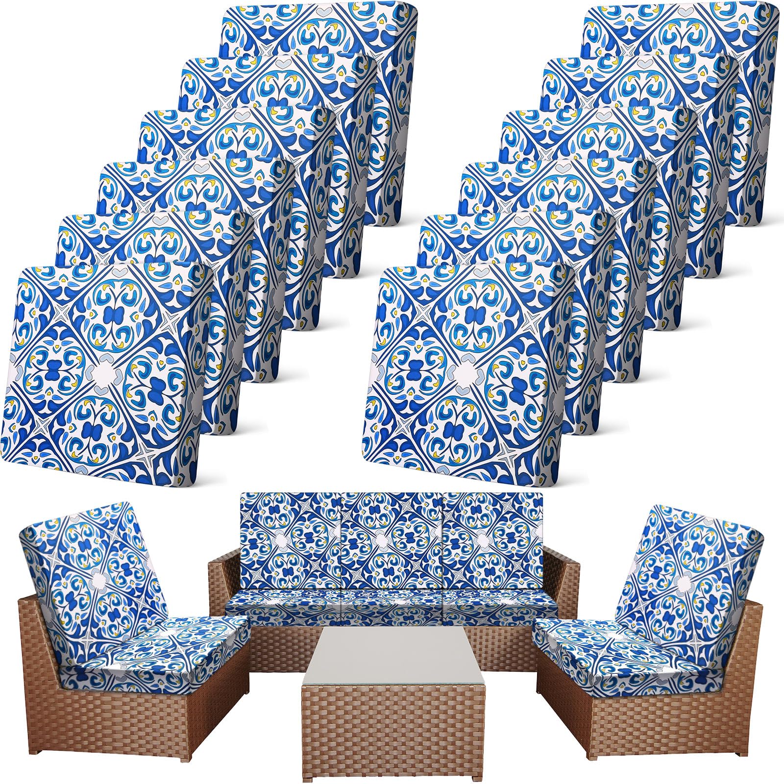 Colorful Patio Cushion Covers - 12 Pack -29