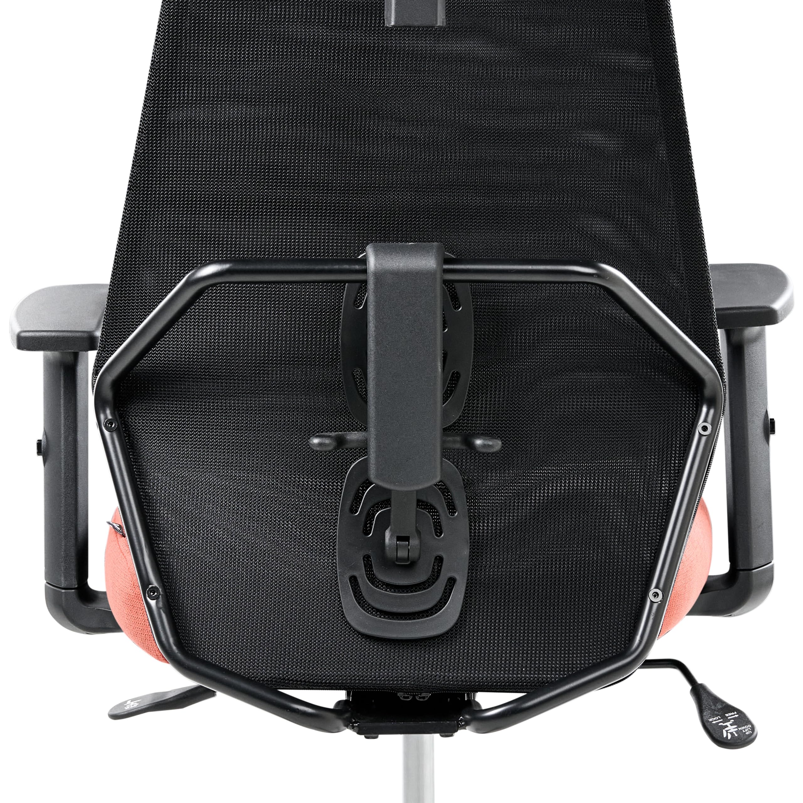 Beliani Silla de Oficina Multifuncional tapicería de Malla reposabrazos y reposacabezas Ajustables Ajuste de la Altura del Asiento Base giratoria inclinación del Respaldo Negro y Rojo Oryn