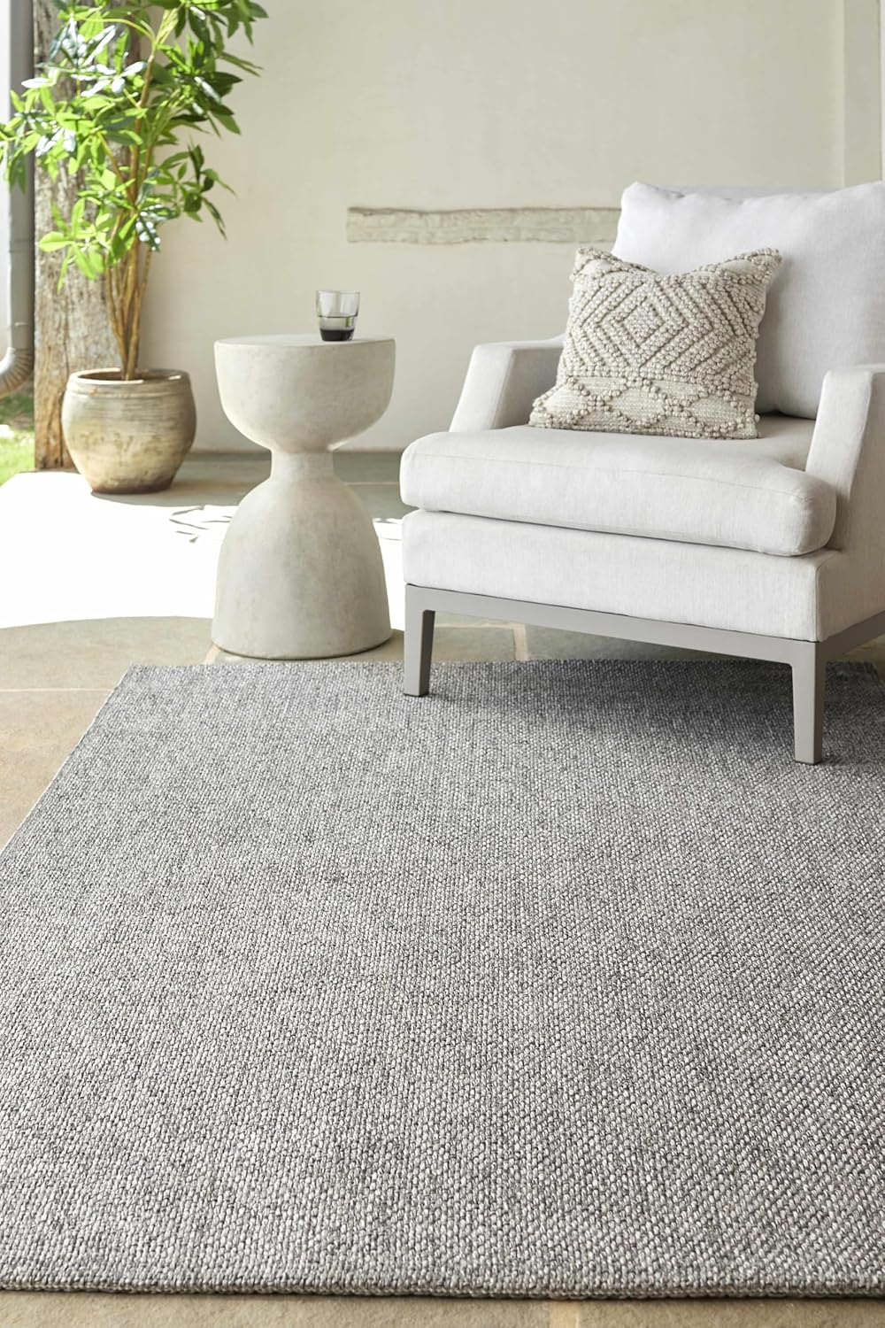( similar )Hauteloom Bellagio Living Room, Bedroom Patio Outdoor Area Rug - Farmhouse - 45x35(Rectangular) Gray, Peach / Midha