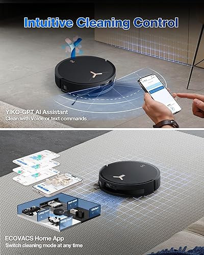 Miniatura 9 de ECOVACS DEEBOT T50 MAX PRO Omni Robot Aspirador y trapeador, 18,500 Pa de succión de explosión, elevación automática de 0.709 in, ZeroTangle y