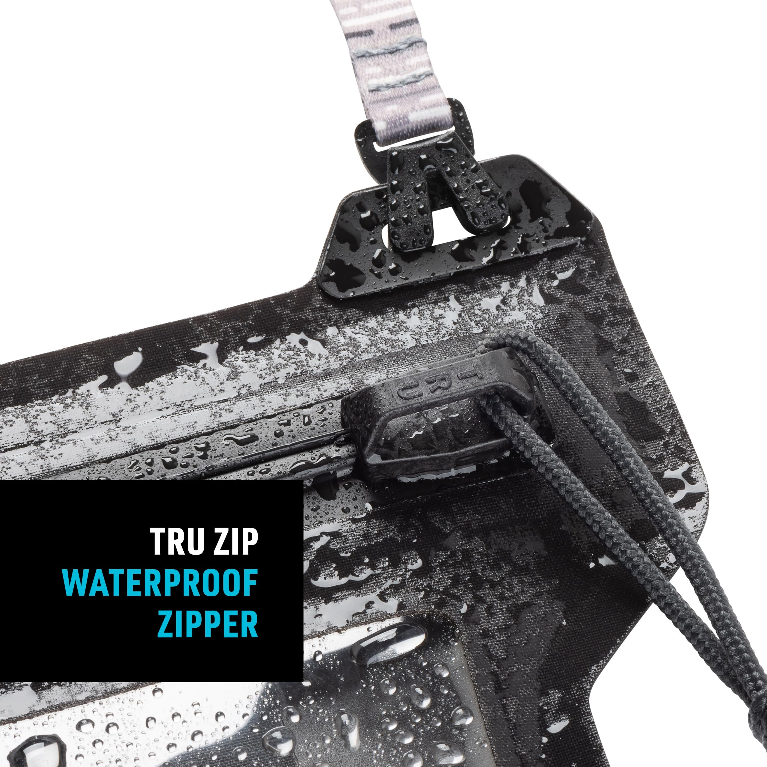Nite Ize Runoff - Custodia impermeabile per telefono con cordino e cerniera TRU, IP67, custodia impermeabile universale per iPhone 11/11 Pro Max/Xs Max/XR/X/8/8P Galaxy, antracite