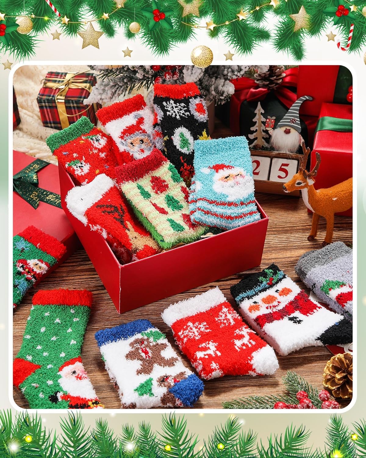 Foaincore 100 Pairs Christmas Fuzzy Socks Bulk Women Warm Winter Slipper Socks Soft Fluffy Colorful Warm Christmas for Xmas Holiday Gifts Indoor Homeless