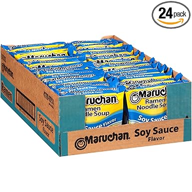 Maruchan Ramen Soy Sauce, Instant Ramen Noodles, Ready to Eat Meals, 3 Oz, 24 Count