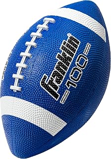 Franklin Sports Grip-Rite 100 Junior Rubber Football for Kids - Durable Easy-Grip Youth Peewee Size 10" Outdoor Ball, Single or Team Packs