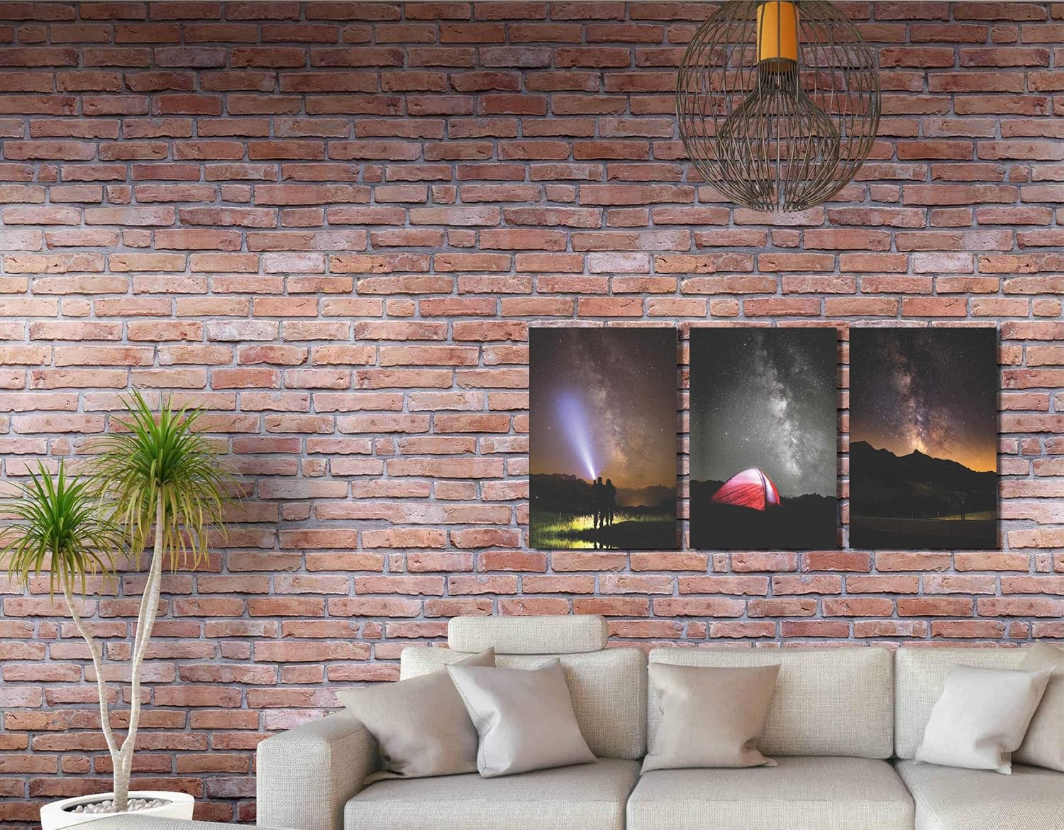 Wondercreation Nomad Canvas Fabric Print Wall Hanging Frame Set of