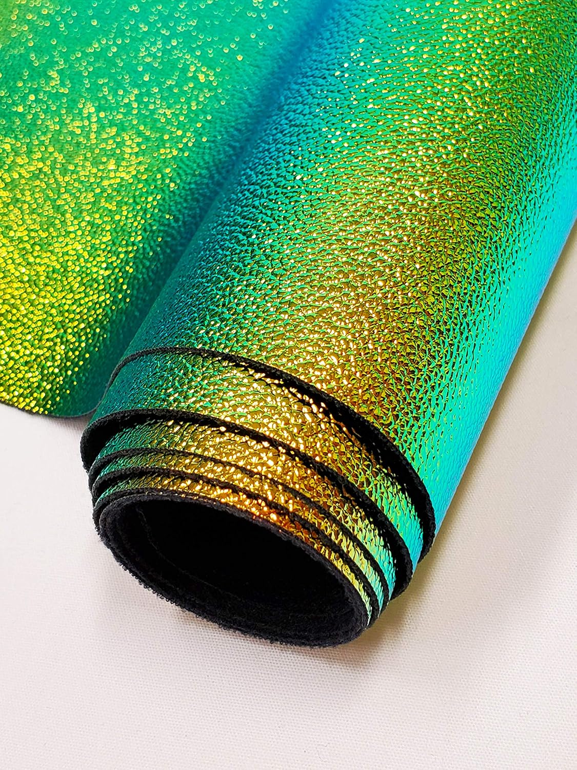Fabric Empire Vinyl Upholstery Embossed Holographic Skin Hologram Glossy Fabric Material 54 Wide Sold by The Yard (Copper)
