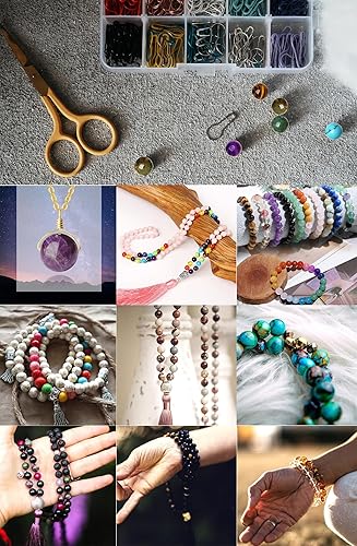 Miniatura 6 de QINJIEJIE 60 cuentas de amatista de 0.315 pulgadas (0.315 in), cuentas de piedra natural redondas sueltas para pulseras, cuentas de cristal morado,