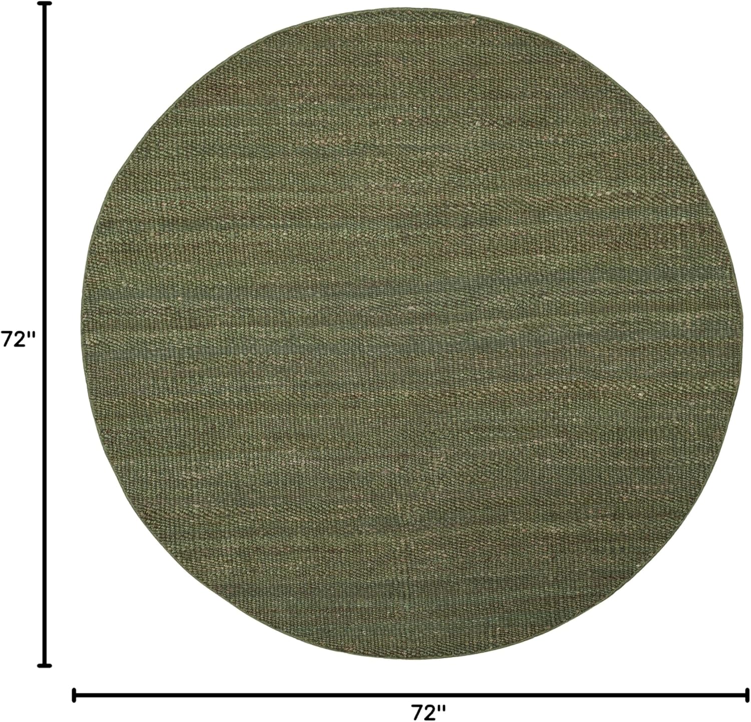 SAFAVIEH Natural Fiber Collection 6' Round Green NF368G Handmade Boho Fringe Woven Jute Area Rug