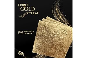Genuine 24K Edible Gold Leaf Sheets for Culinary & Cosmetic Crafting -...