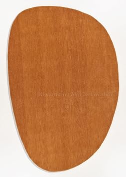 Restoration and Renovation Modern Oval Shape Wool Rug - Irregular Shaped with Soft and Cozy Texture - Ideal for Living Room, Bedroom and More Gold, 5 x 8
