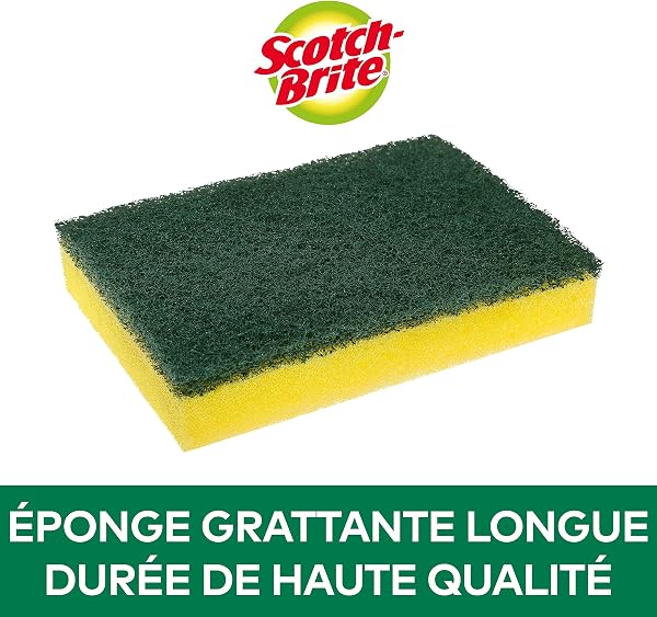 Éponge à récurer pour utilisation intensive Scotch-Brite Classic, 20 pièces - tampon à récurer durable qui élimine facilement la graisse et les aliments brûlés - 4