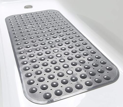 Miniatura 82 de Tapete grande antideslizante para bañera y ducha de 31 x 16 pulgadas (solo bañeras suaves/sin textura), seguro, limpio, lavable a máquina, agarre y