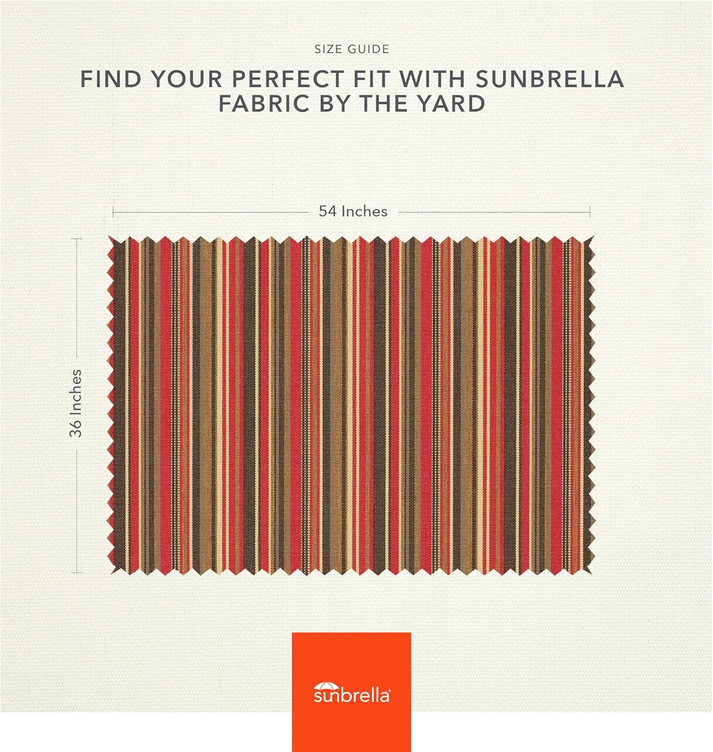 Sunbrella Outdoor Fabric by The Yard | Dorsett Cherry (Striped) | Official Sunbrella Seller | Indoor or Outdoor Upholstery Fabric for Chairs, Cushions, Drapery, Pillows, Furniture