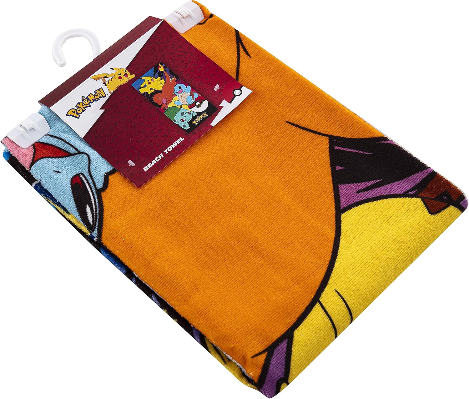 Northwest Pokemon Beach Towel, Pikachu Charmander Squirtle Bulbasaur, Soft and Absorbent 30" x 60", Sunset Pokemon