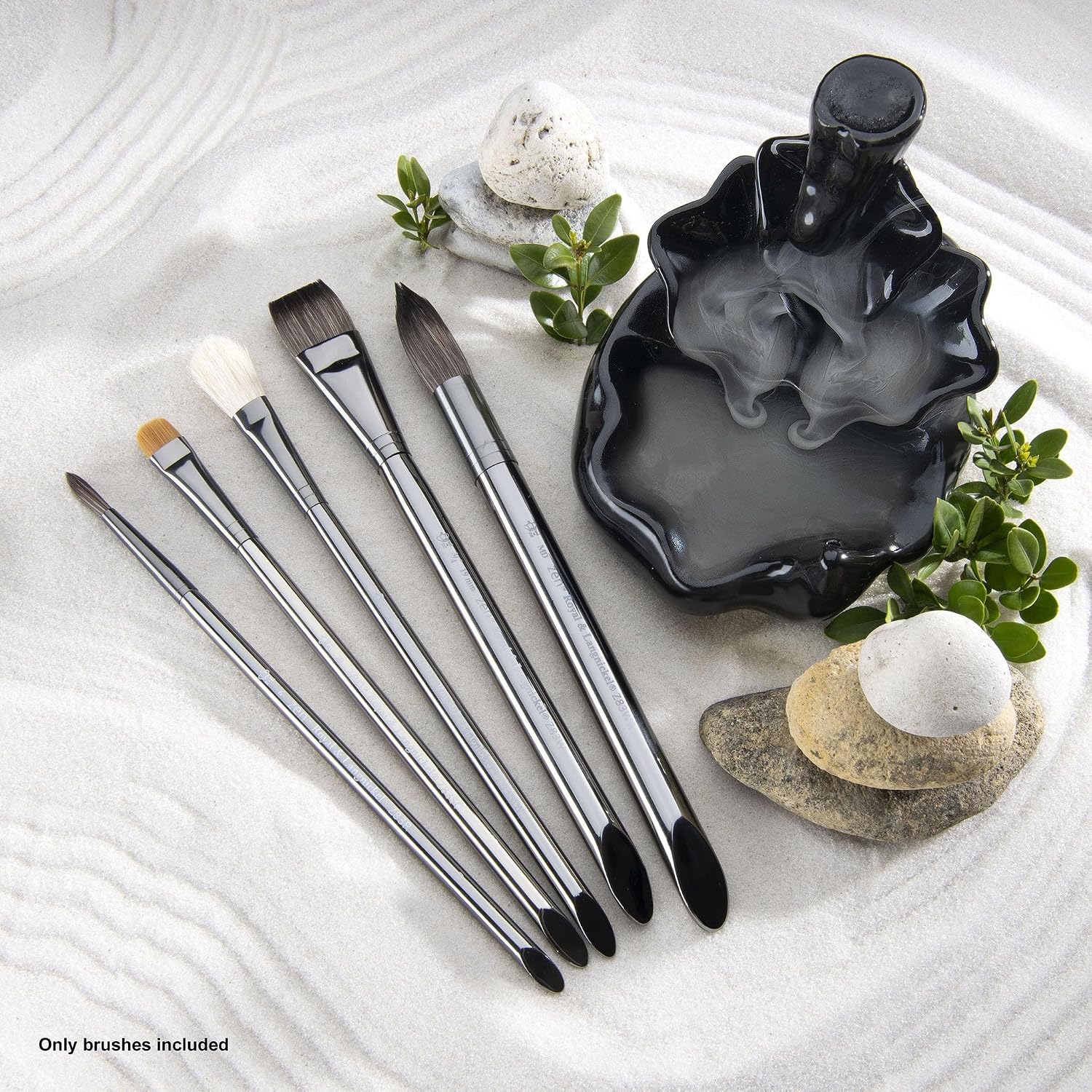 Royal & Langnickel Zen Short-Handle Round Wash Variety Watercolor Brush Set, 5pc