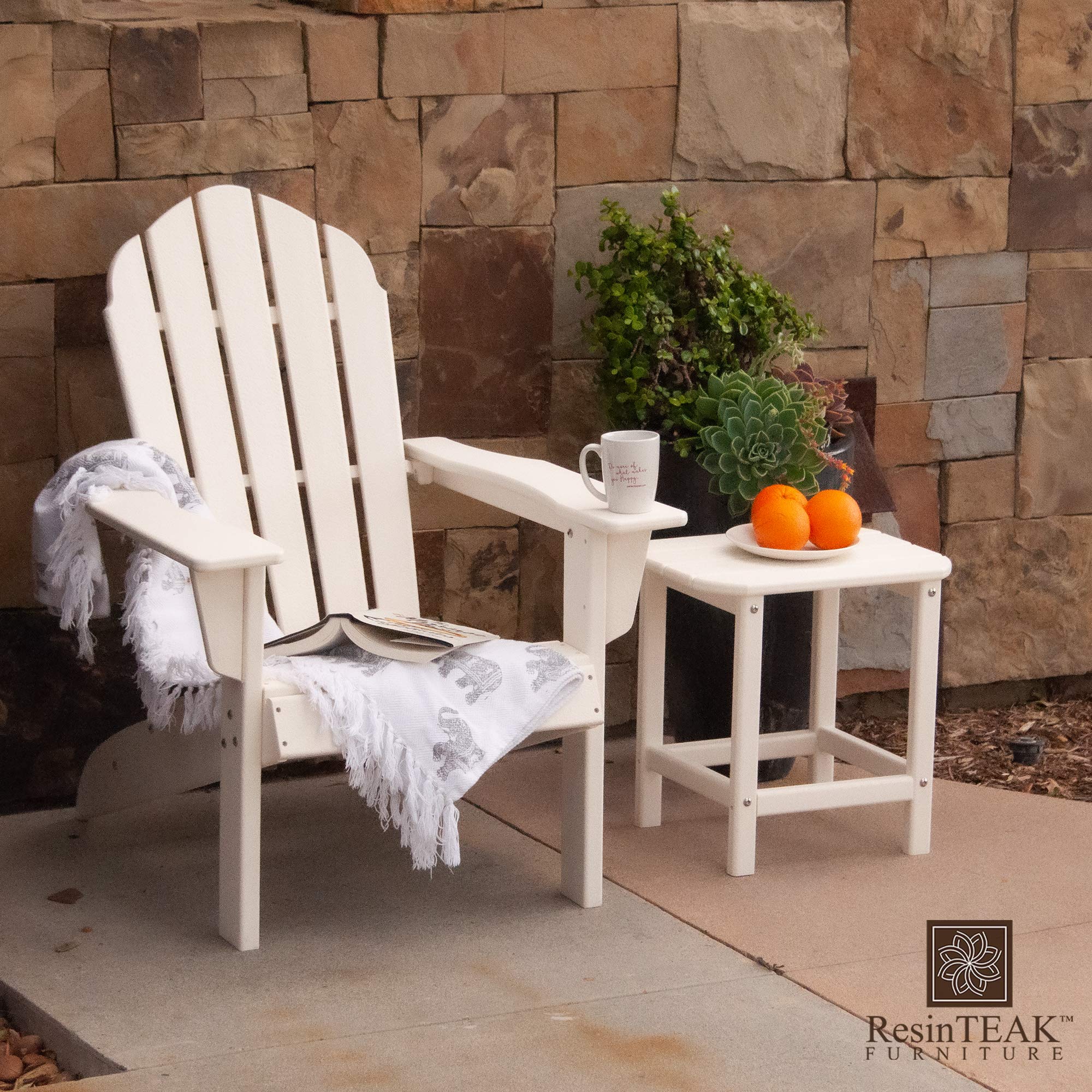 Buy RESINTEAK Adirondack Chair, Premium HDPE AllWeather Poly Lumber, Upmost Style and Comfort