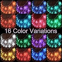 Vista 5 de Solhice Luces de cadena de estrellas que cambian de color de 40 pies para dormitorio, 120 LEDs, luces colgantes de hadas navideñas para interiores