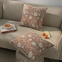 Vista 2 de Juego de 2 fundas de almohada decorativas (marrón ladrillo, 18 x 18 pulgadas (paquete de 2))