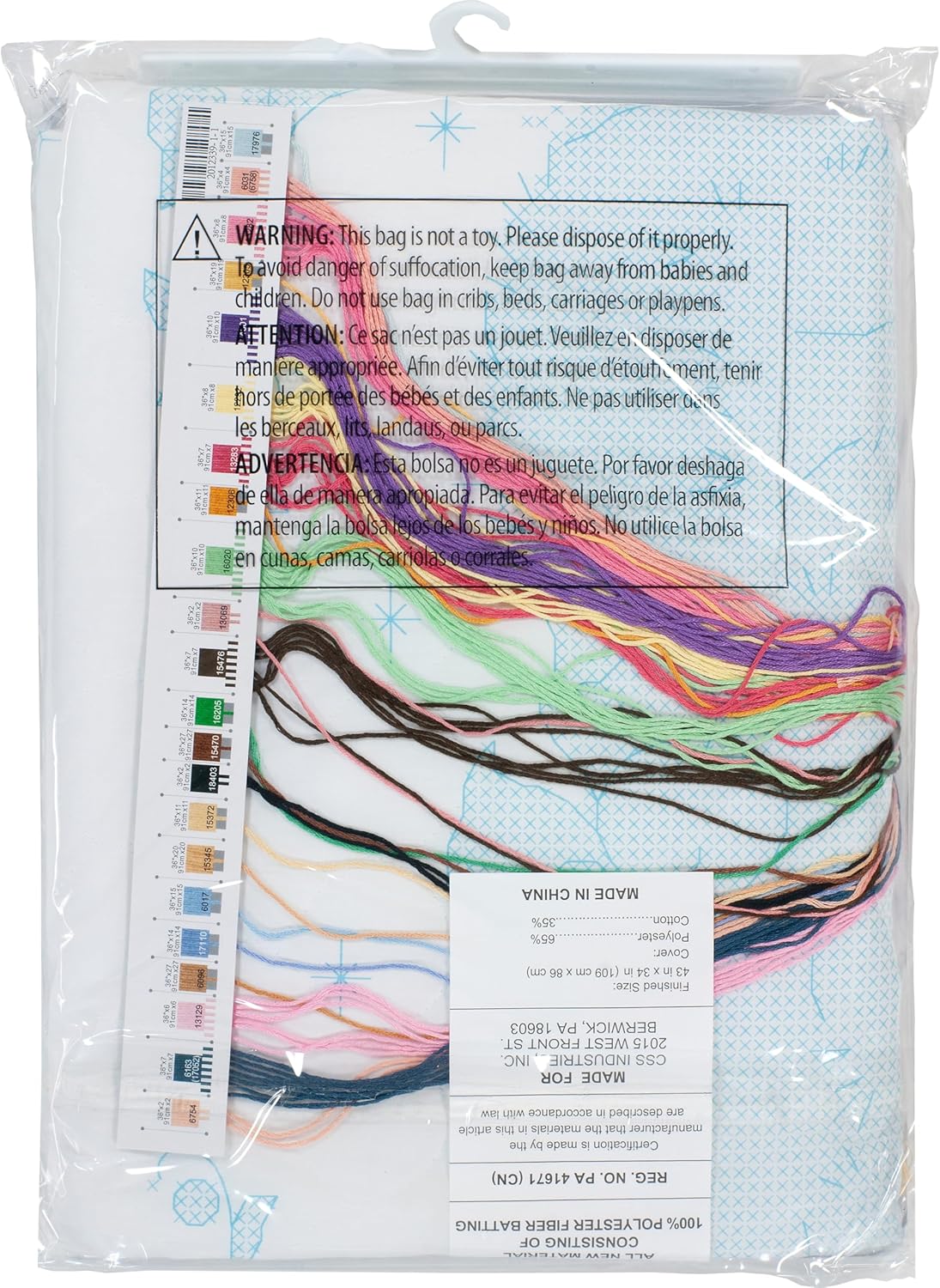 Dimensions Stamped Cross Stitch Sweet Prayer DIY Baby Quilt Kit, 34'' x 43''