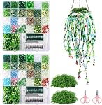 Codree 5421 Pcs Perled Plant Kit avec Moss artificiel, perles vertes pour la fabrication de plantes perlées, pour les fleurs de fleurs de plantes pour la production de bijoux DIY Crafts Plantes suctrices