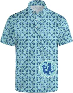 Golf Polo Shirts for Men Funny Short Sleeve Polo Shirts Golf Gifts Quick Dry Moisture Wicking Mens Hawaiian Polos Shirt