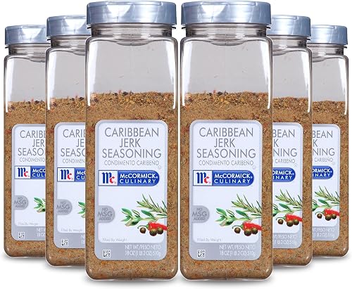 McCormick Culinary Caribbean Jerk Seasoning, 18 oz (Pack of 6) - Six 18 Ounce Containers Jamaican Jerk Seasoning, Perfect on Meats, Roasted Vegetables, Marinades and Caribbean Inspired Recipes