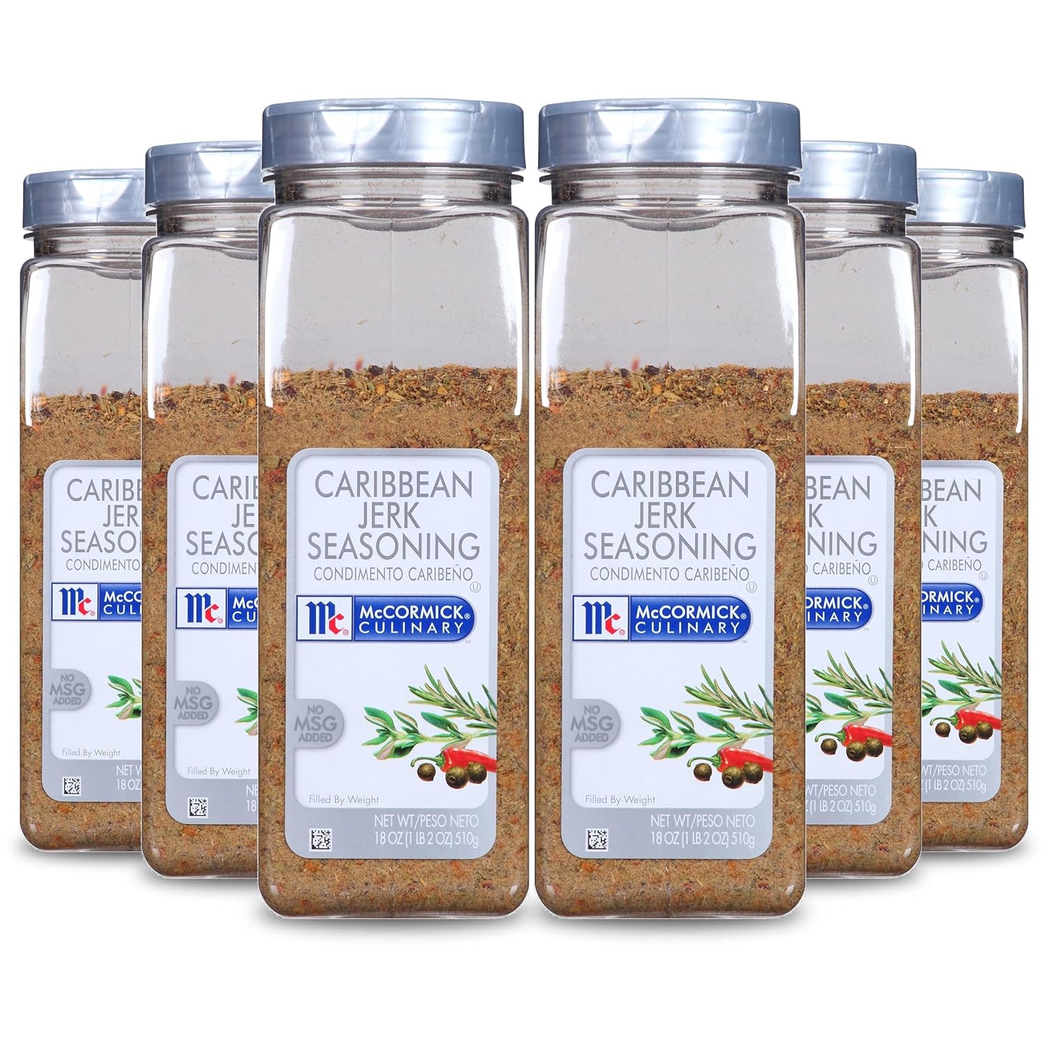 McCormick Culinary Caribbean Jerk Seasoning, 18 oz (Pack of 6) - Six 18 Ounce Containers Jamaican Jerk Seasoning, Perfect on Meats, Roasted Vegetables, Marinades and Caribbean Inspired Recipes