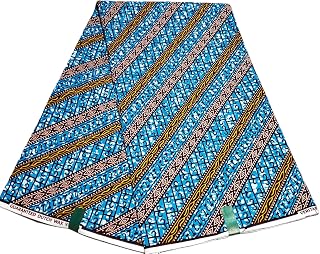 100% Cotton Dutch Wax African Print Style Fabric, Hollandais Style for Sewing and Crafts, 3 yards