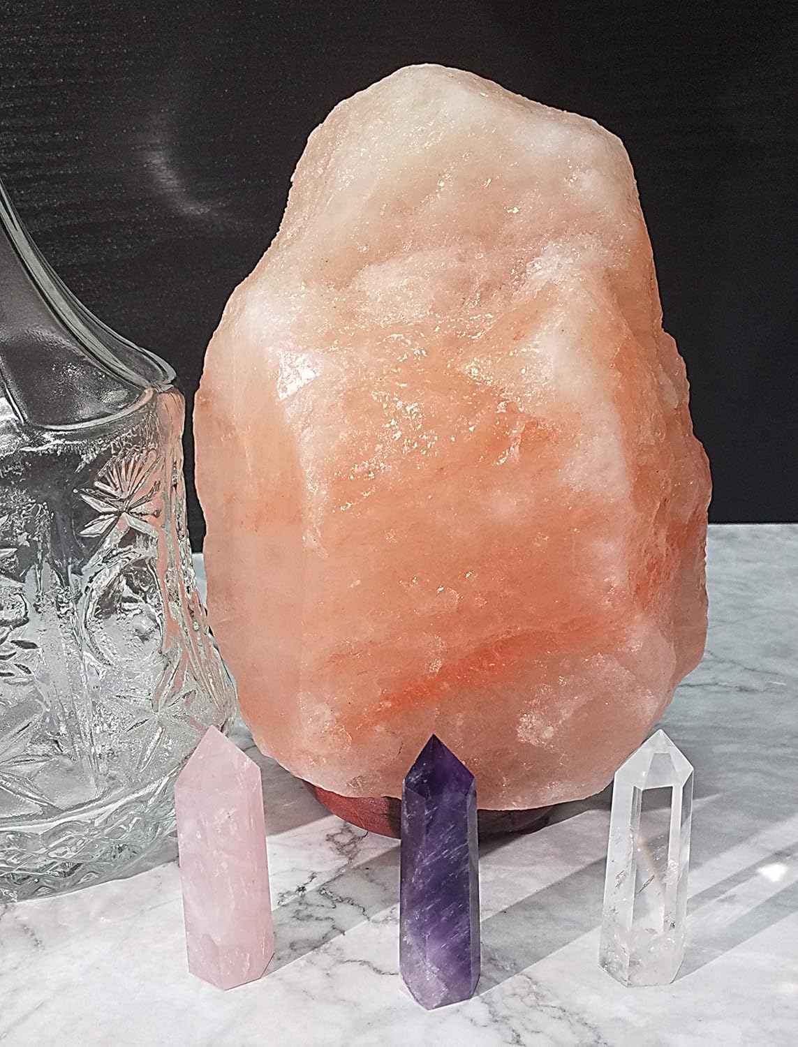 Luckeeper Healing Crystal Wands | 2" Amethyst Crystal, Clear Quartz Crystal Wand & Rose Quartz Crystal Points| 6 Faceted Reiki Chakra Meditation Therapy (3 pcs)