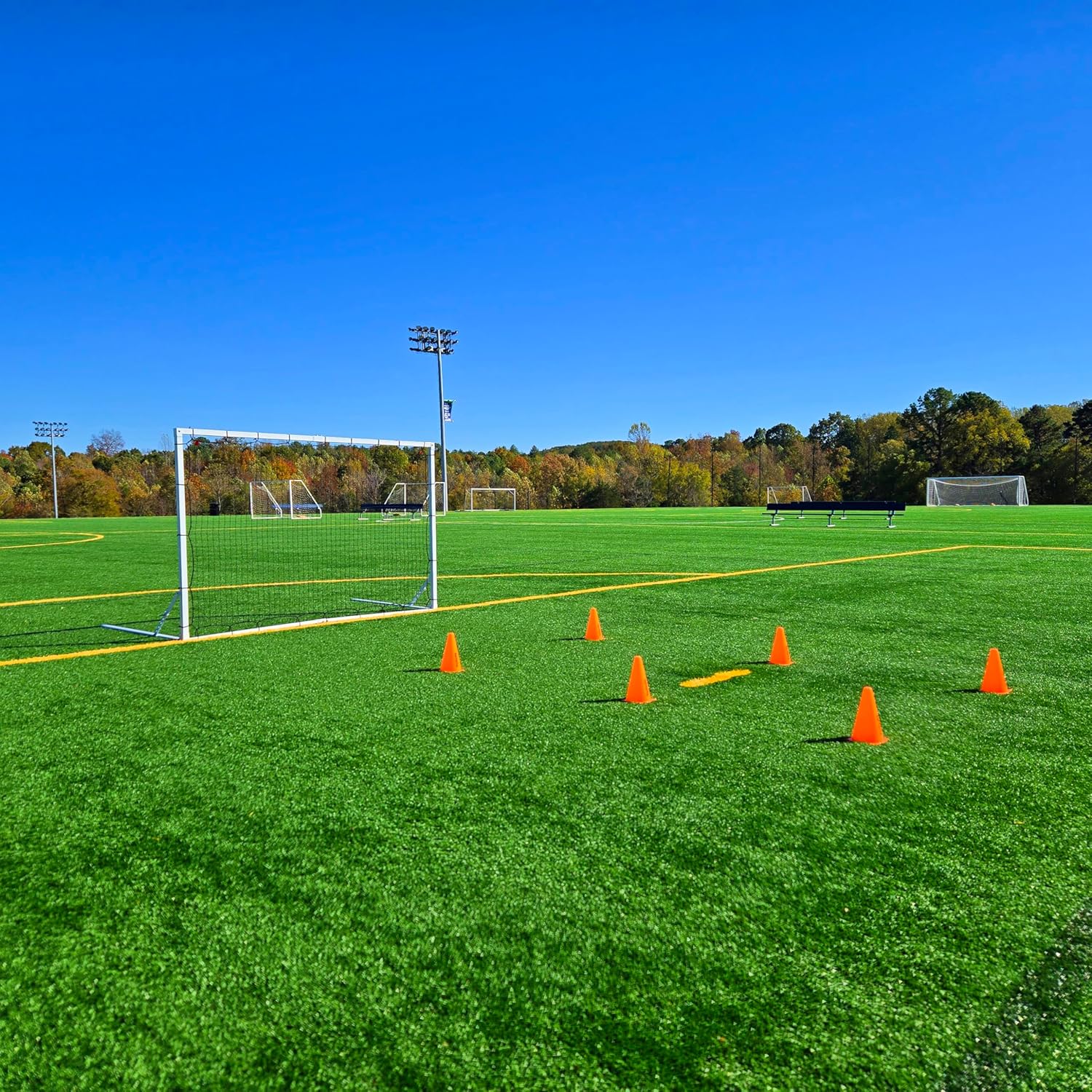 Vallerta® 8x5 Ft Soccer Rebounder Goal – Heavy Duty 3MM Steel Frame w/Two Nets, 5 Adjustable Angles for Passing, Shooting & Skills Practice
