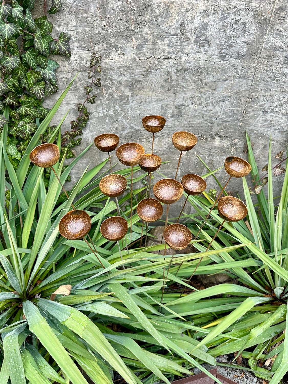 15 Rusty Flowers, Cute Rusty Metal Garden Decor, Yard Art, Outdoor Metal Accents, Rustic Flower Garden Art for Backyard