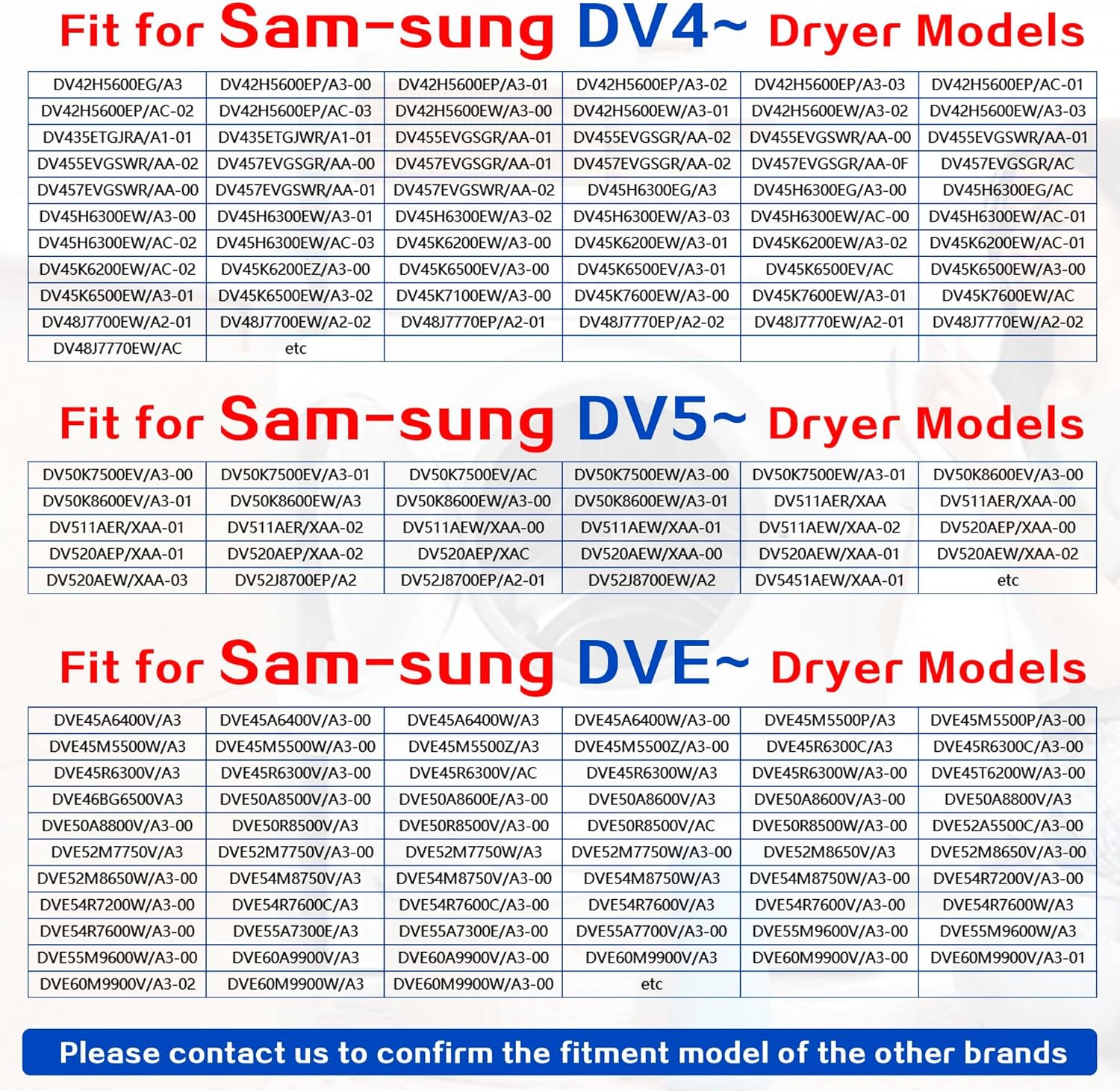 Dryer Heating Element Kit Fit for Sam-sung Models DV48J7700EW DV455EVGSWR DV45K7100EW DVE45R6300W DV45K6200EW DV45K6200EZ DV45K6500EV/A3 DV45K6500EW/A3 DVE60M9900V/A3 DV52J8700EP/A2 DVE45M5500W/A3