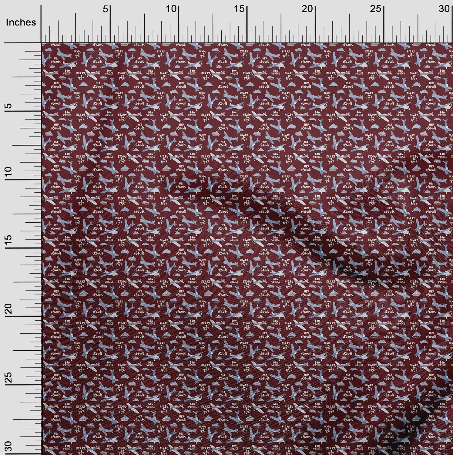 oneOone Cotton Flex Maroon Fabric Travel Craft Projects Decor Fabric Printed By The Yard 40 Inch Wide