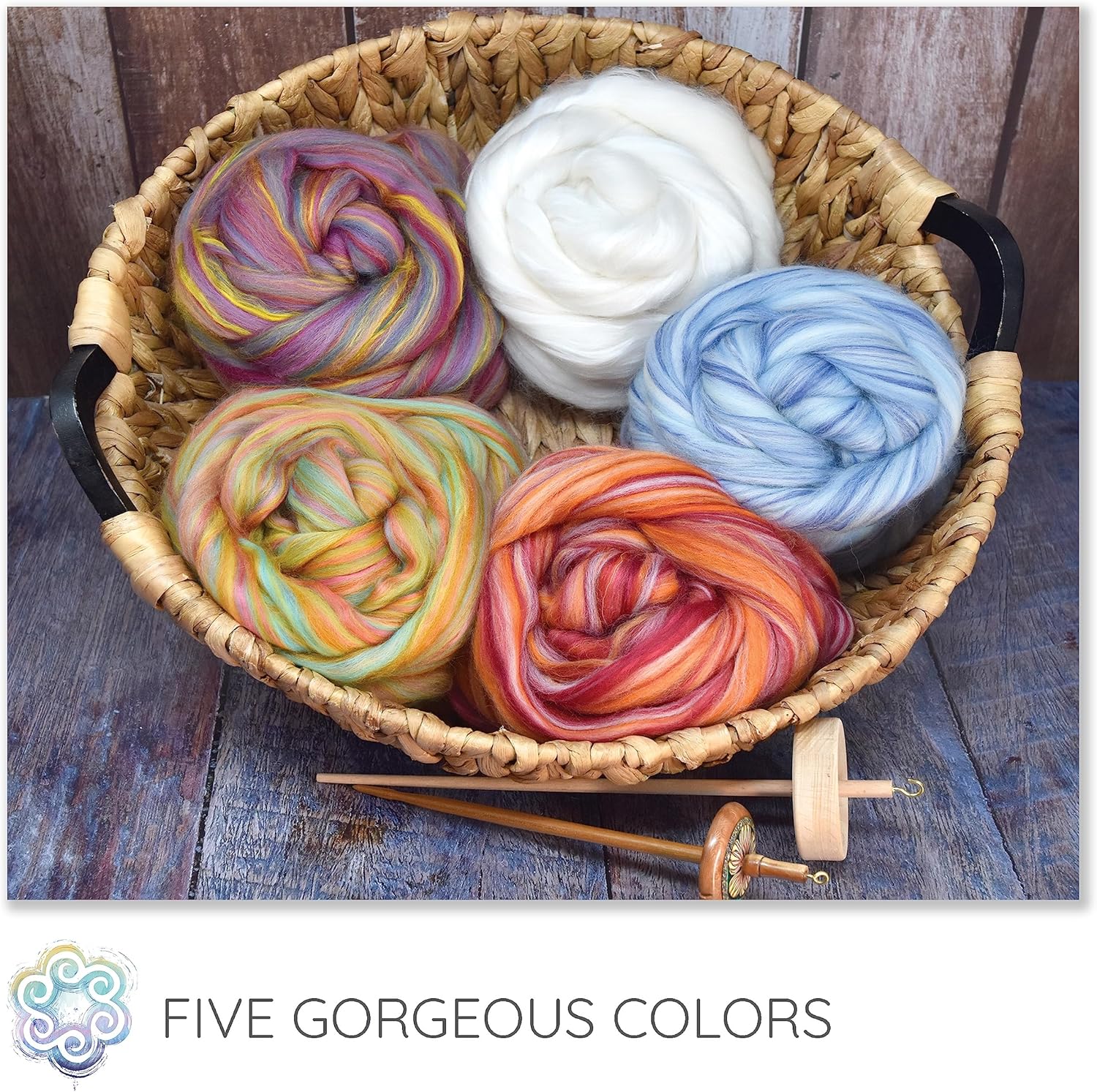 Living Dreams Yarn Merino and Rayon Derived from Bamboo Fiber Blend. Super Soft Combed Top Roving for Hand Spinning, Needle Felting, Wet Felting, soap Making and Dryer Balls. Natural White