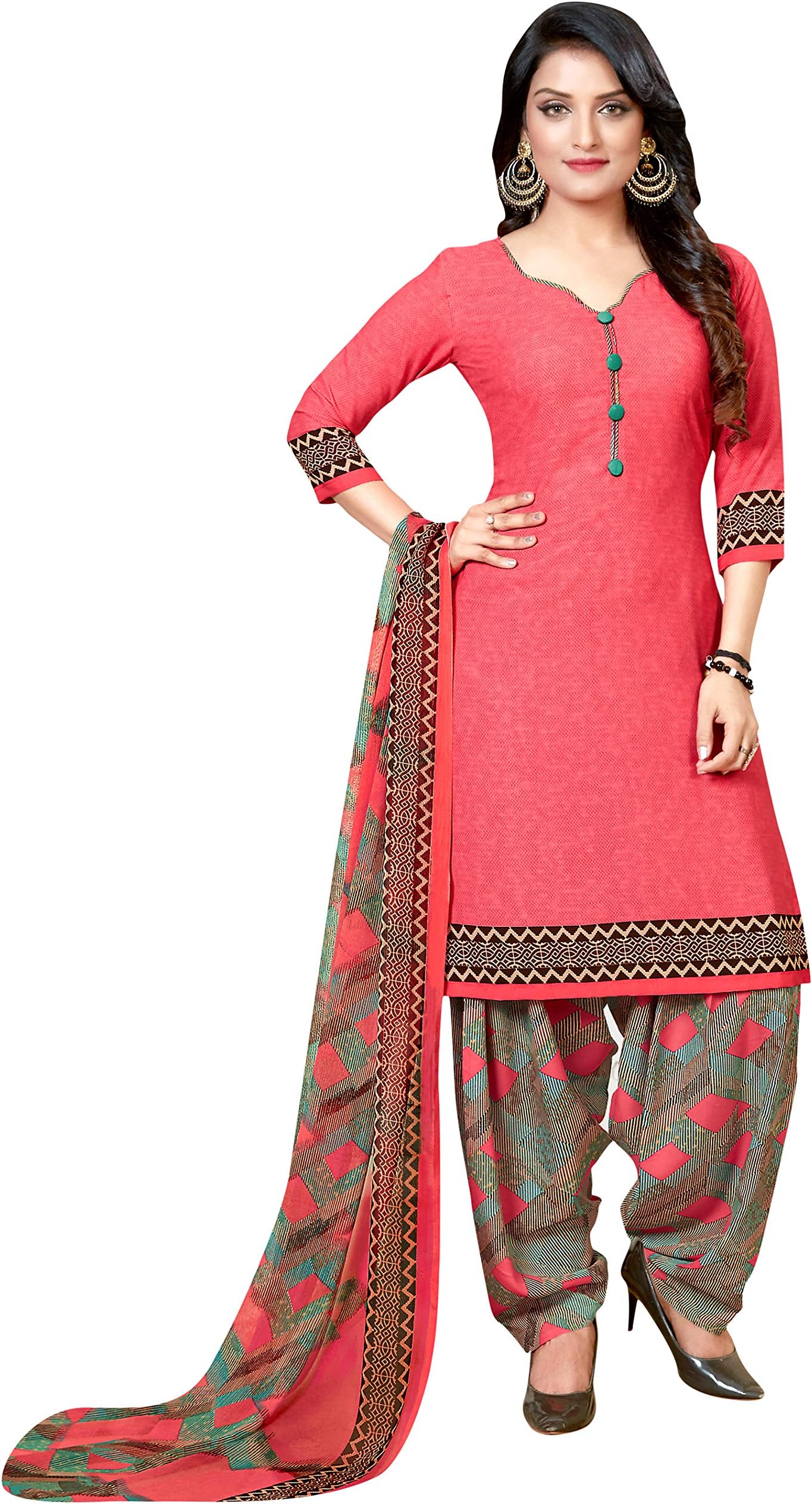 RajnandiniWomen Crepe Un-Stitched Salwar Suit Material (JOPLLT7033-P_Free Size)