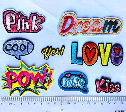 Miniatura 5 de Parches para coser o planchar con palabra, ropa, vestido, sombrero, pantalones, zapatos, costura, decoración, manualidades, vergüenza, parches