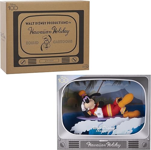 Miniatura 5 de Disney100 Years of Wonder Walt Disney Presents "Hawaiian Holiday" Goofy - Animal de peluche coleccionable, juguetes para niños a partir de 5 años,