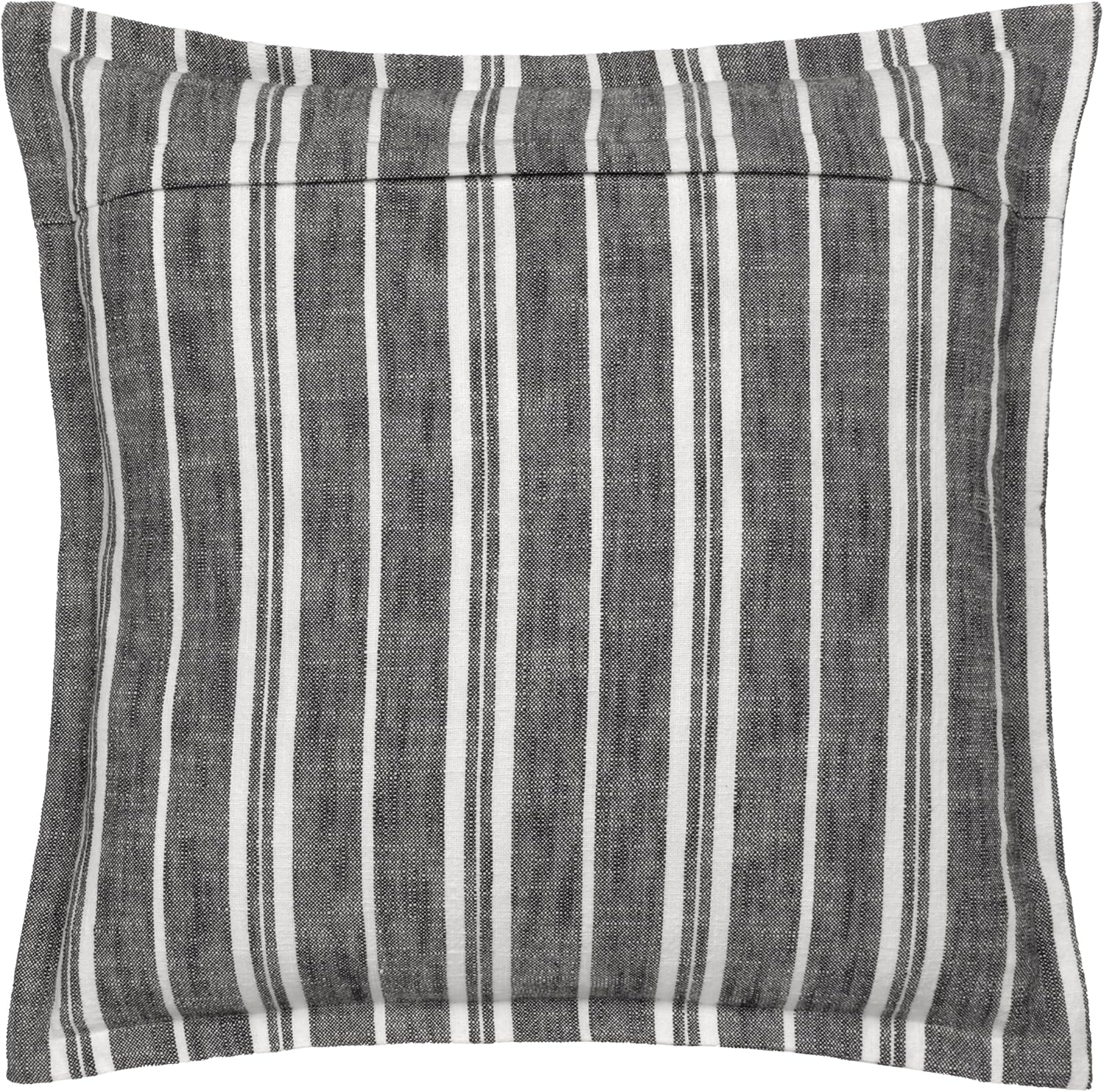 Yard Hebble Striped Throw Pillow Cover (50cm x 50cm) (Black)