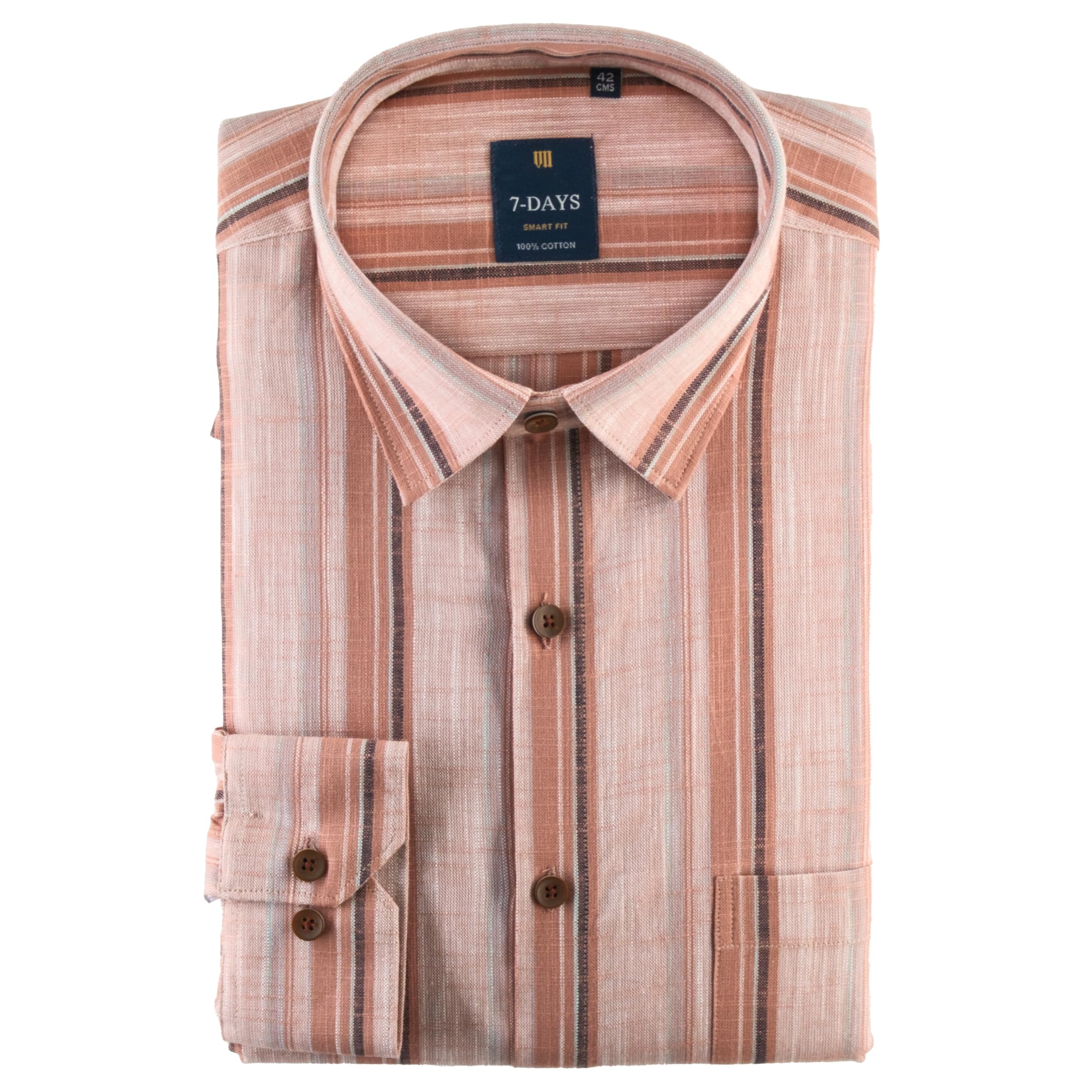 Men’s Premium Striped Shirt – 100% Cotton, Tailored Fit (Between Slim & Regular), Full Sleeve, with Pocket – Smart Office & Casual Look-image-31