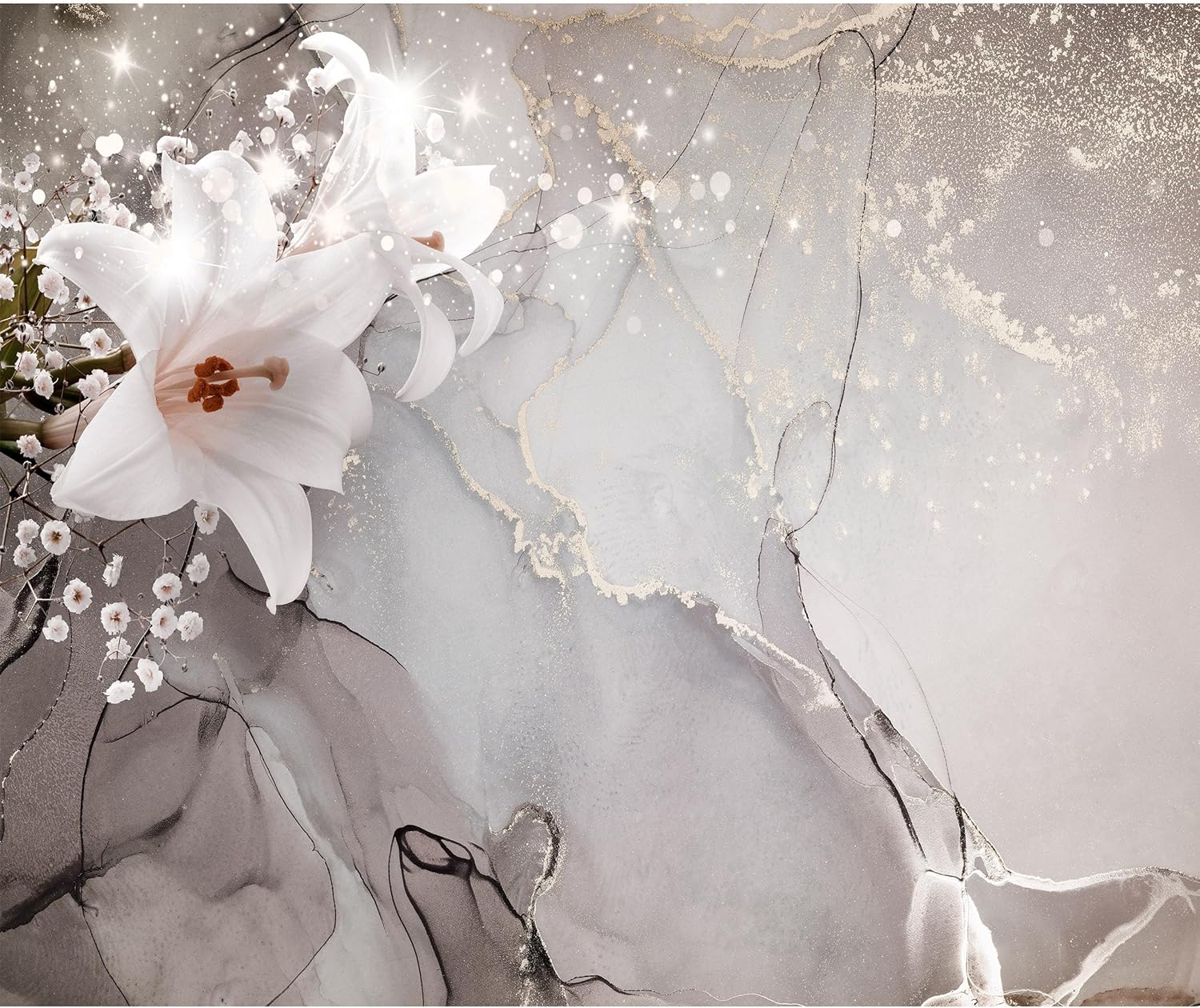 Photo Wallpaper Flowers Abstract 450 x 315 cm XL Wallpaper