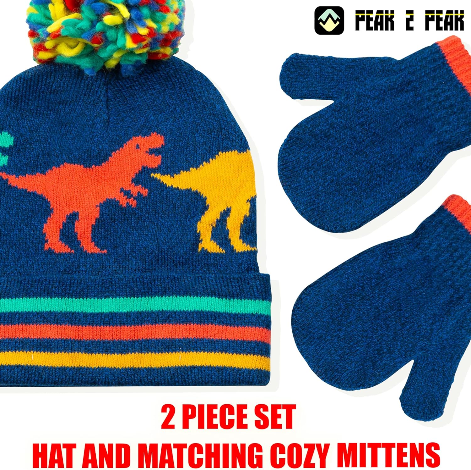PEAK 2 PEAK Toddler Winter Hat & Mitten Set for Boys & Girls – Multiple Styles – Ages 2–4 Years - Image 3
