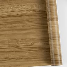 Abyssaly Sticky Back Plastic Roll, Light Brown Wood Effect Vinyl Wrap Self Adhesive Wallpaper, Waterproof Removable Wallpaper Decorative Furniture Kitchen Cupboard Wall 30X 200cm