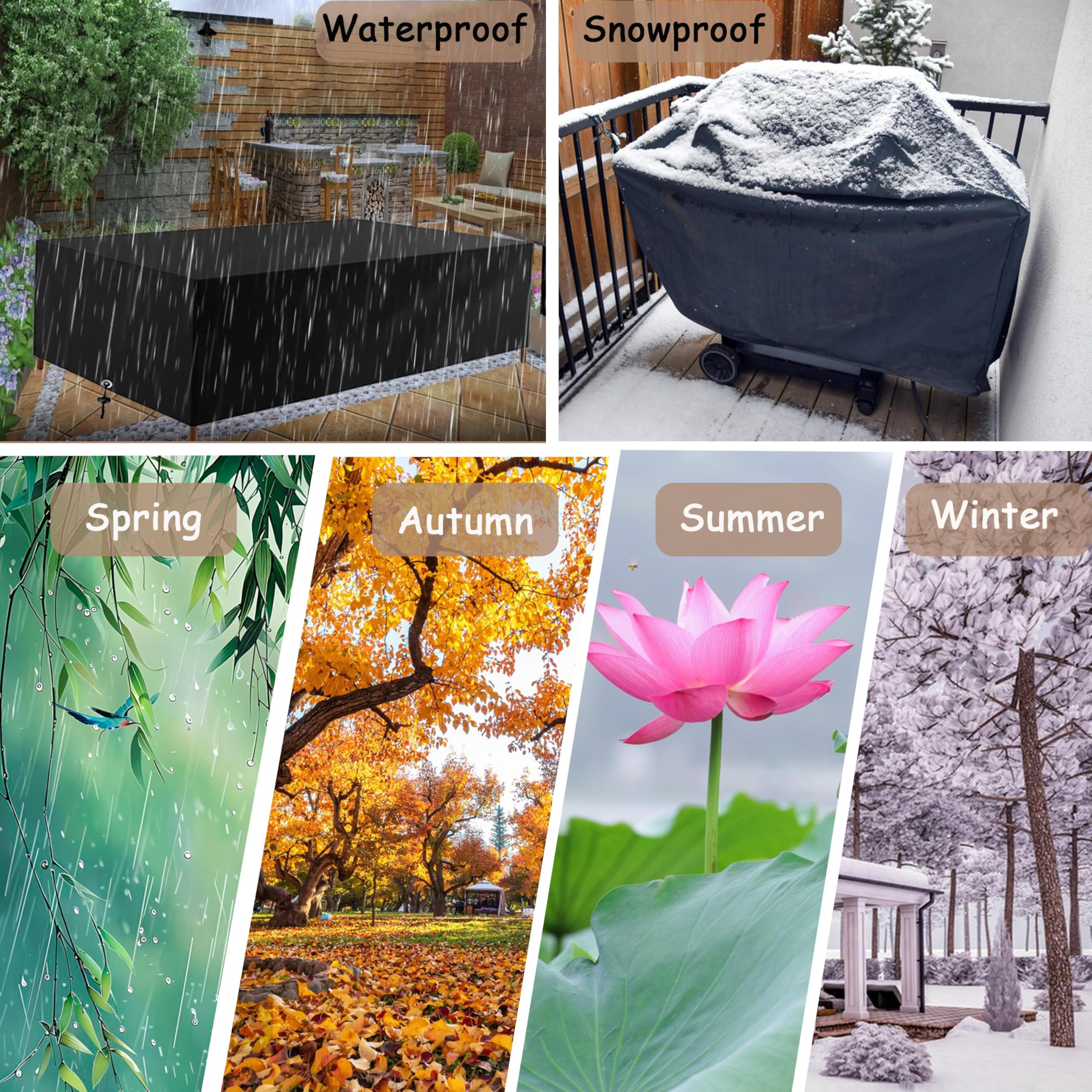 Coperture per Mobili Giardino Coperture da Esterno 160x130x75cm/Lunghezza x Larghezza x Altezza Impermeabile Copertura per Tavolo Anti-UV Oxford Copritavolo da Esterno Copertura Tavoli da Giardino