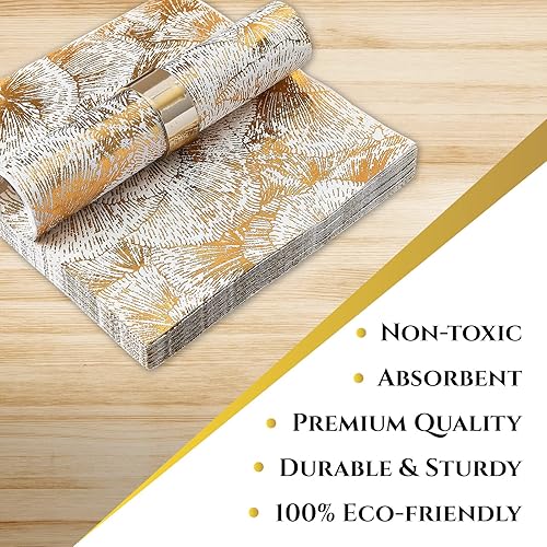 Miniatura 4 de SILVER SPOONS Elegantes servilletas desechables florales, el paquete incluye 18 servilletas de boda, servilletas de fiesta desechables perfectas